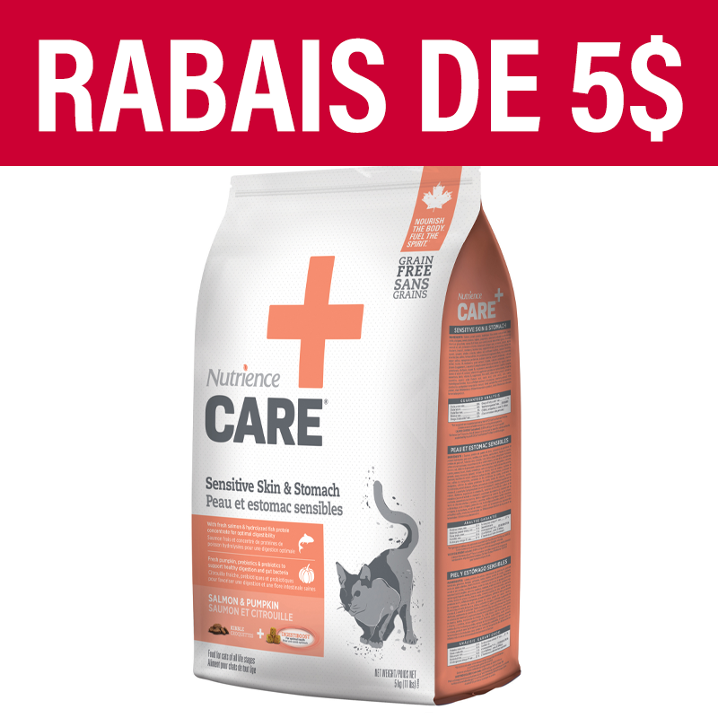 Nourriture Nutrience Care, Peau et estomac sensibles pour chats, 5 kg