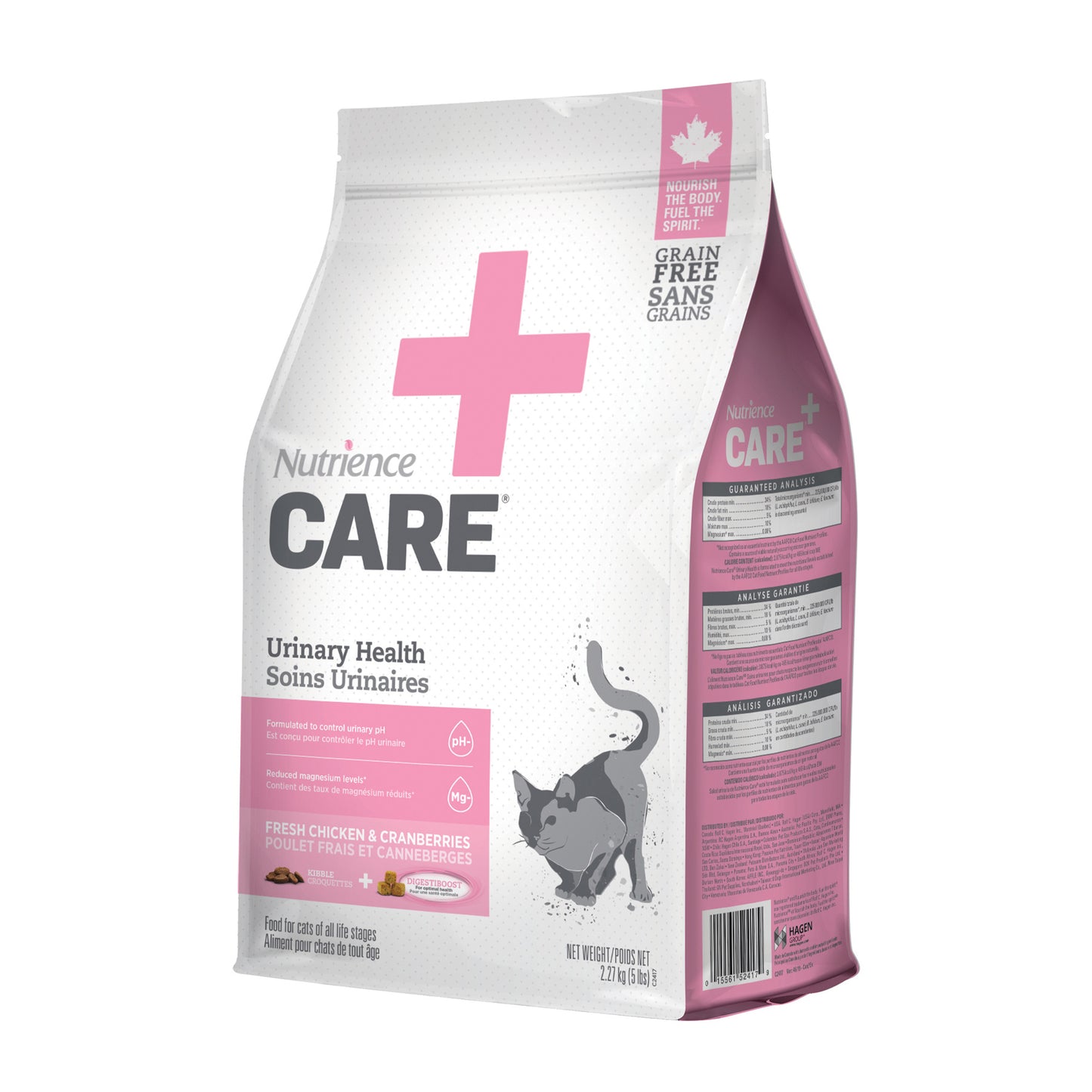 Nourriture Nutrience Care, Soins urinaires pour chats, 2,27 kg