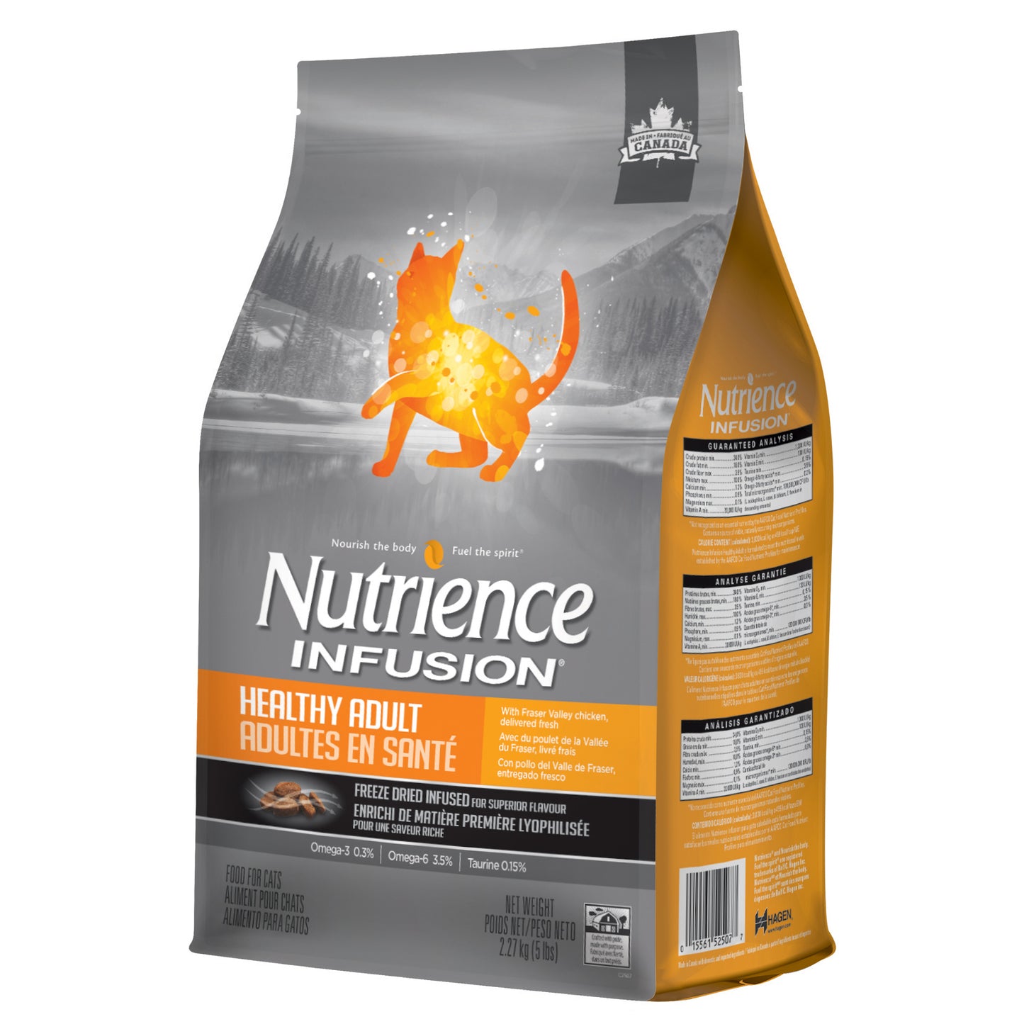 Nourriture Nutrience Infusion, Chats adultes en santé, Poulet, 2,27 kg