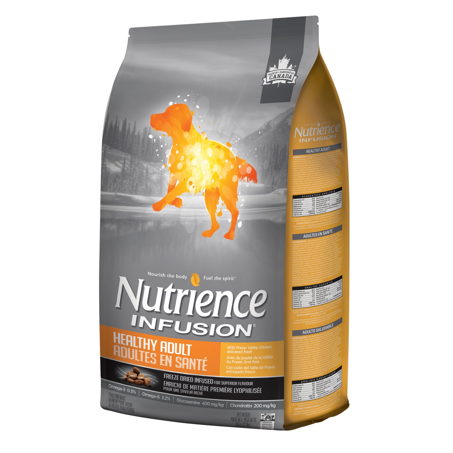 Aliment Nutrience Infusion pour chiens adultes en santé, Poulet, 10 kg (22 lbs)
