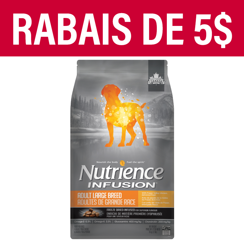 Aliment Nutrience Infusion pour chiens adultes de grande race, Poulet, 10 kg (22 lbs)