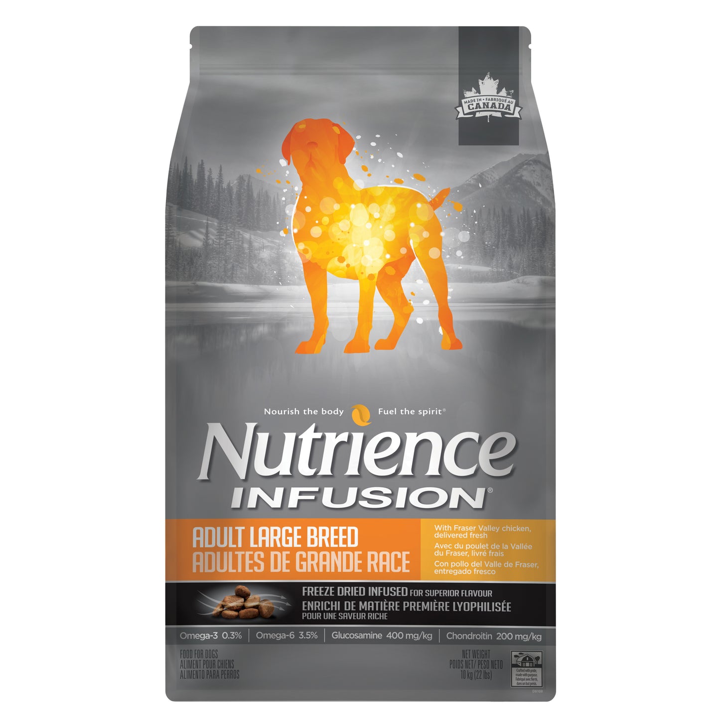 Aliment Nutrience Infusion pour chiens adultes de grande race, Poulet, 10 kg (22 lbs)