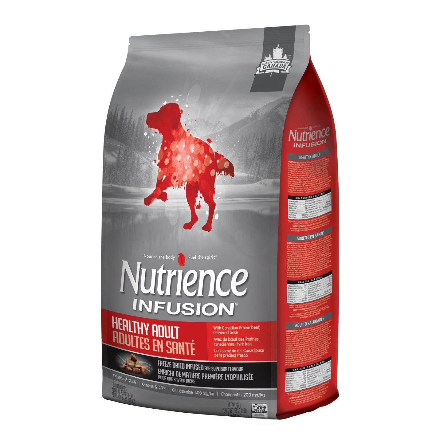 Aliment Nutrience Infusion pour chiens adultes en santé, Bœuf, 5 kg (11 lbs)