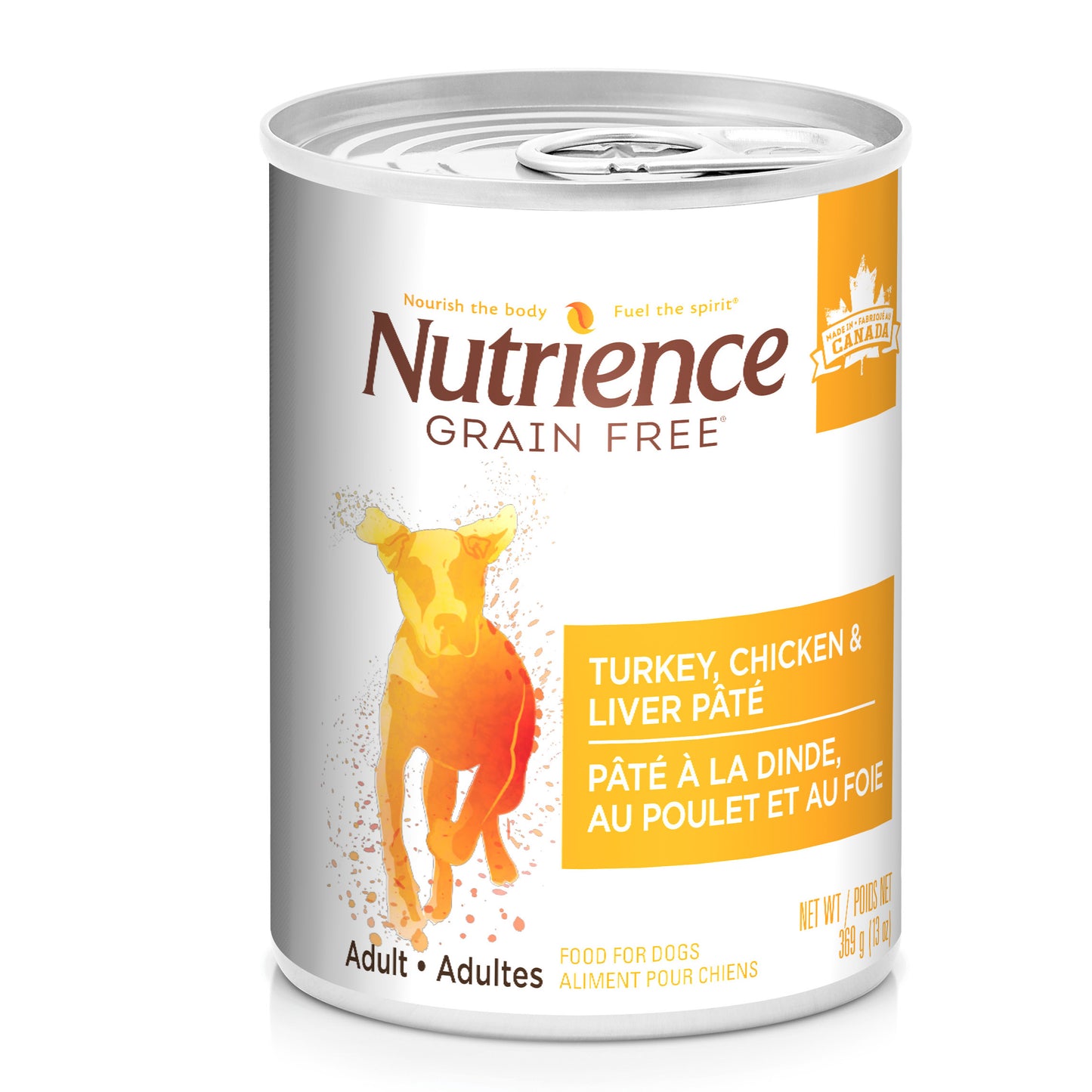 Aliment Nutrience Sans grains pour chiens, Pâté à la dinde, au poulet et au foie, 369 g (13 oz)