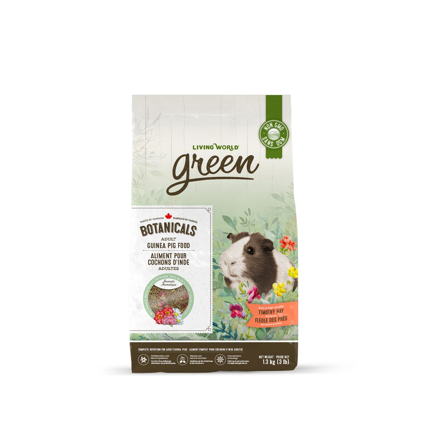 Aliment Botanicals Living World Green pour cochons d’Inde adultes, 1,3 kg (3 lb)