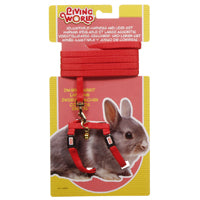 Ensemble laisse et harnais réglable Living World pour lapin nain, rouge, laisse de 1,2 m (4 pi)