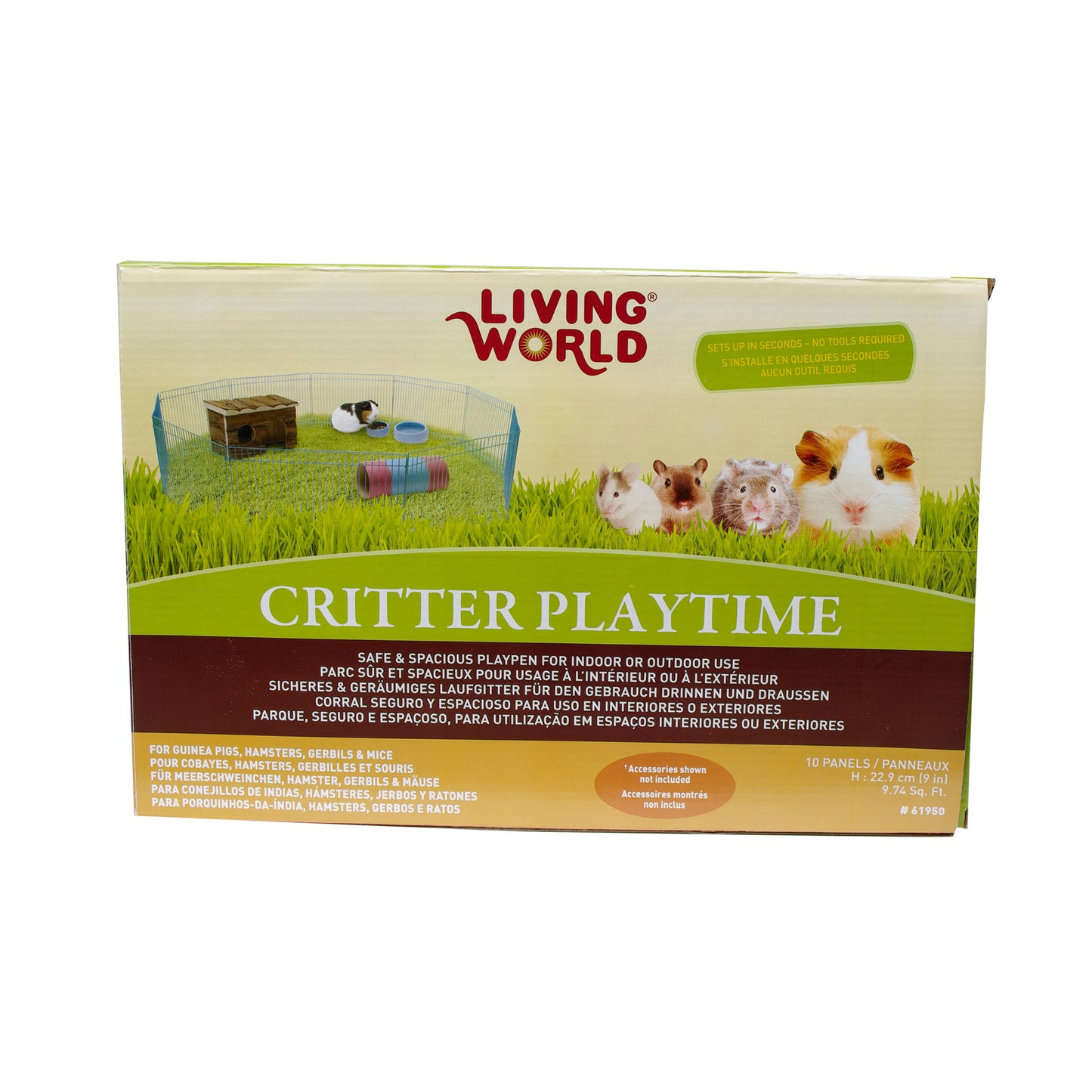Parc Critter Playtime Living World, 10 panneaux, 34 x 23 cm (13,5 x 9 po) par panneau
