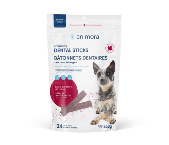 Animora Bâtonnets Dentaires Aux Canneberges Pour Chien, Moyen 28 Unités