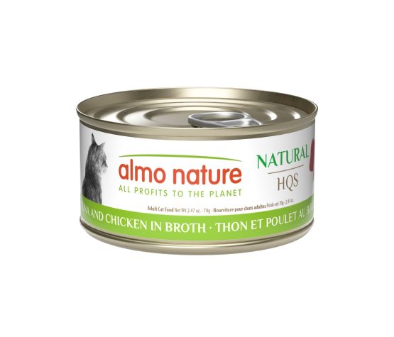 Almo Nature Hqs Natural Chat - Thon Et Poulet Au Bouillon 70gr