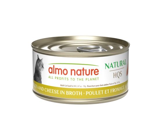Almo Nature Hqs Natural Chat - Poulet Et Fromage Au Bouillon 70gr