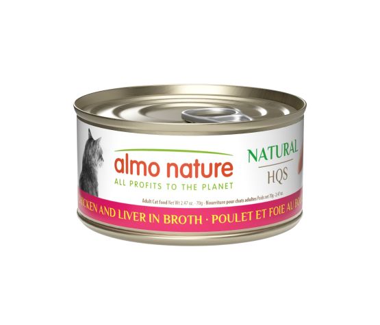 Almo Nature Hqs Natural Chat - Poulet Et Foie Au Bouillon 70gr