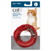 Câble d’attache Catit en nylon pour l’extérieur, rouge, 3 m (10 pi)