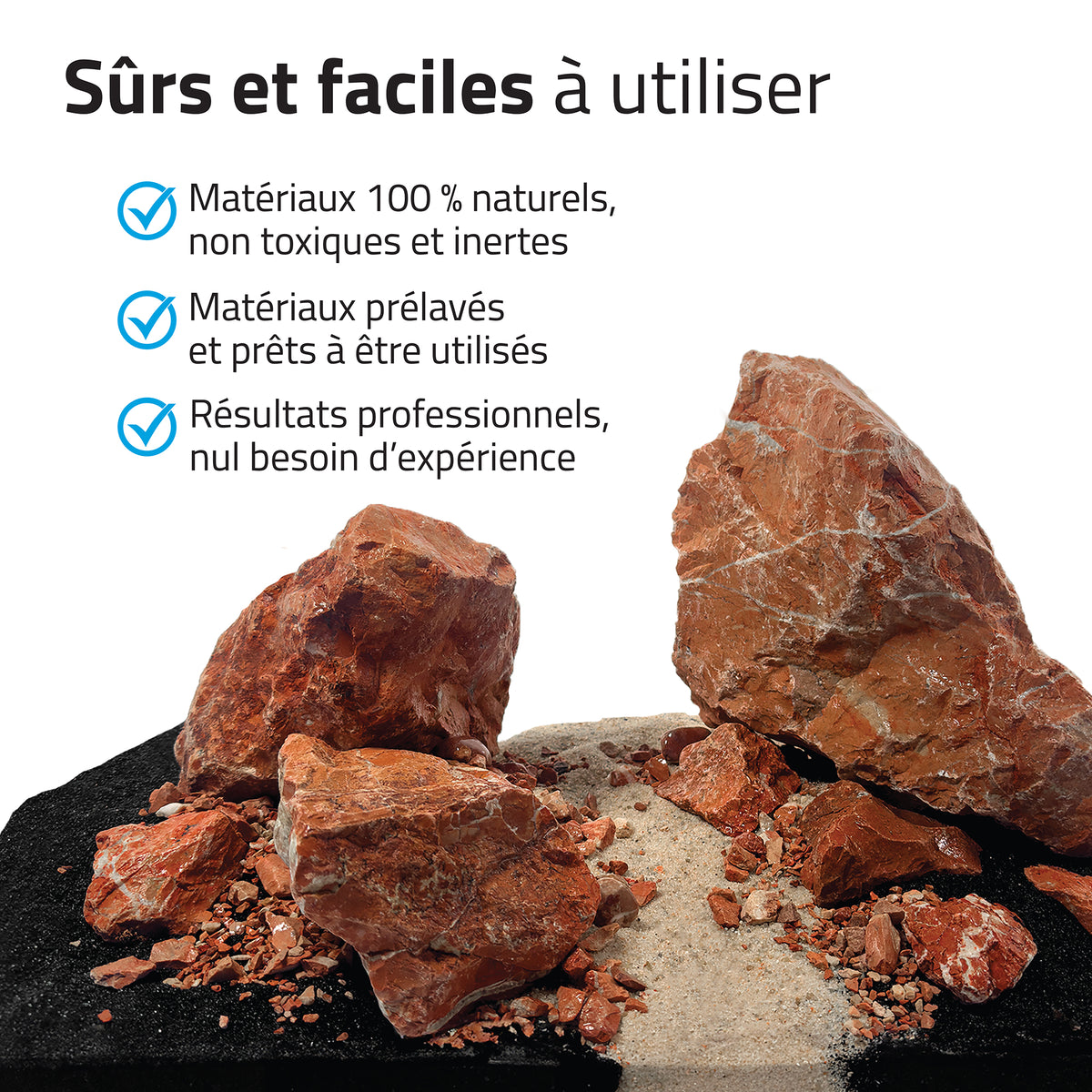 Trousse décorative Aquascaper Fluval de pierres et de sables, Red Rock, Nano, 11 kg (24 lb)