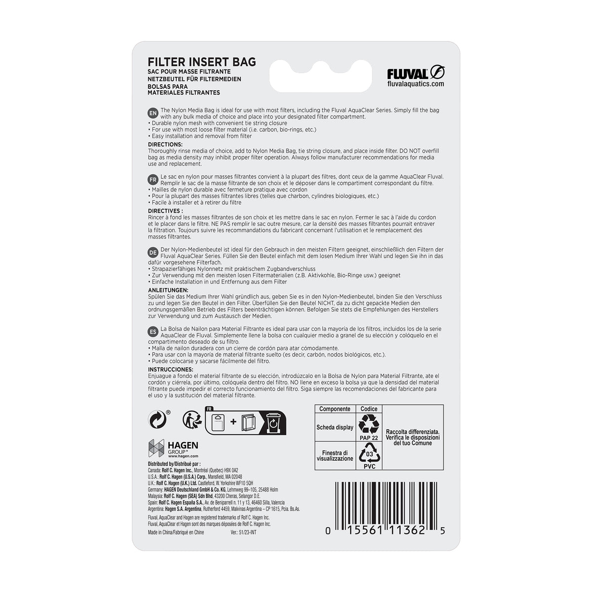 Sacs pour masse filtrante AquaClear 30/150, paquet de 2