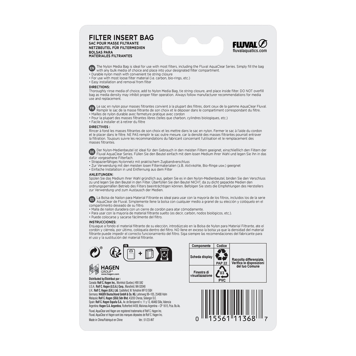 Sacs pour masse filtrante AquaClear 110/500, paquet de 2