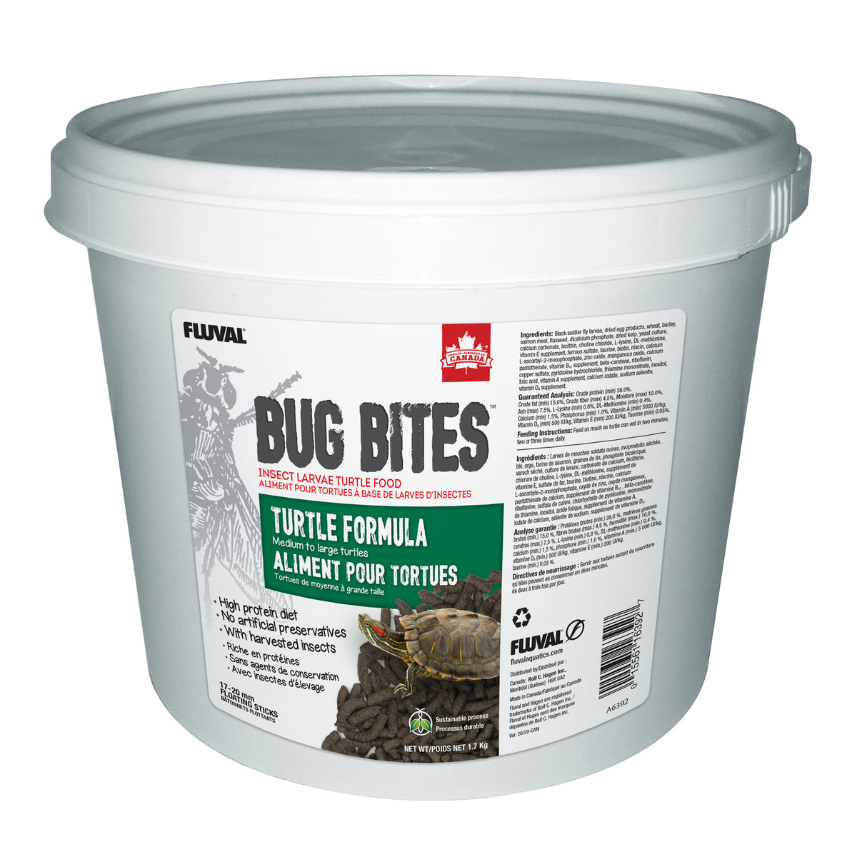 Bâtonnets Bug Bites Fluval pour tortues de moyenne à grande taille, 1,7 kg (3,75 lb)