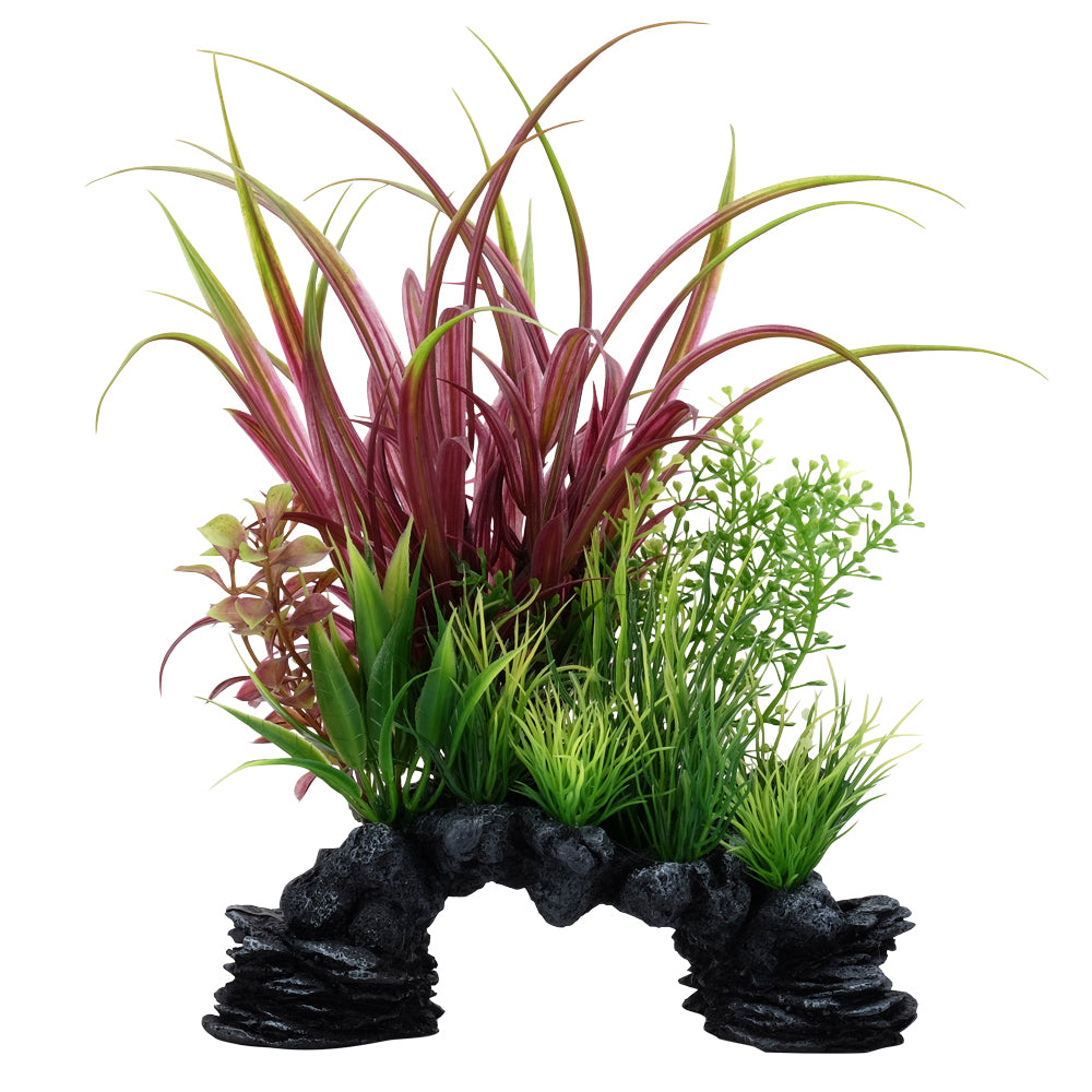 Plante Aqualife Fluval avec base décorative, sagittaire rouge, 25,5 cm (10 po)