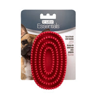 Brosse-étrille Essentials Le Salon en caoutchouc avec poignée en boucle, rouge