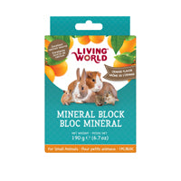 Bloc minéral Living World pour petits animaux, arôme d’orange, 190 g (6,7 oz)