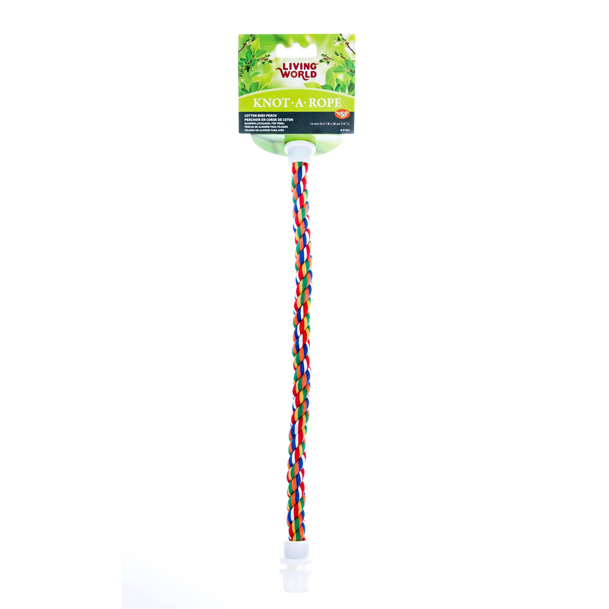 Perchoir KnotARope Living World en coton, multicolore, 1,6 x 38 cm (0,6 x 15 po)