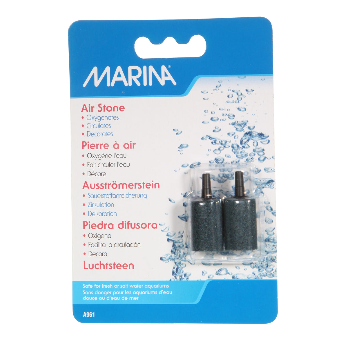 Pierres à air cylindriques Marina, 2,84 cm (1,1 po), paquet de 2