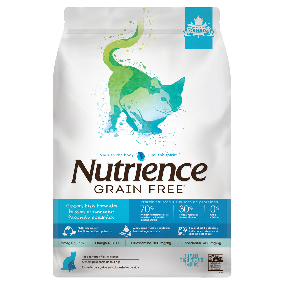 Nourriture Nutrience Sans grains pour chats, Poisson océanique, 5 kg