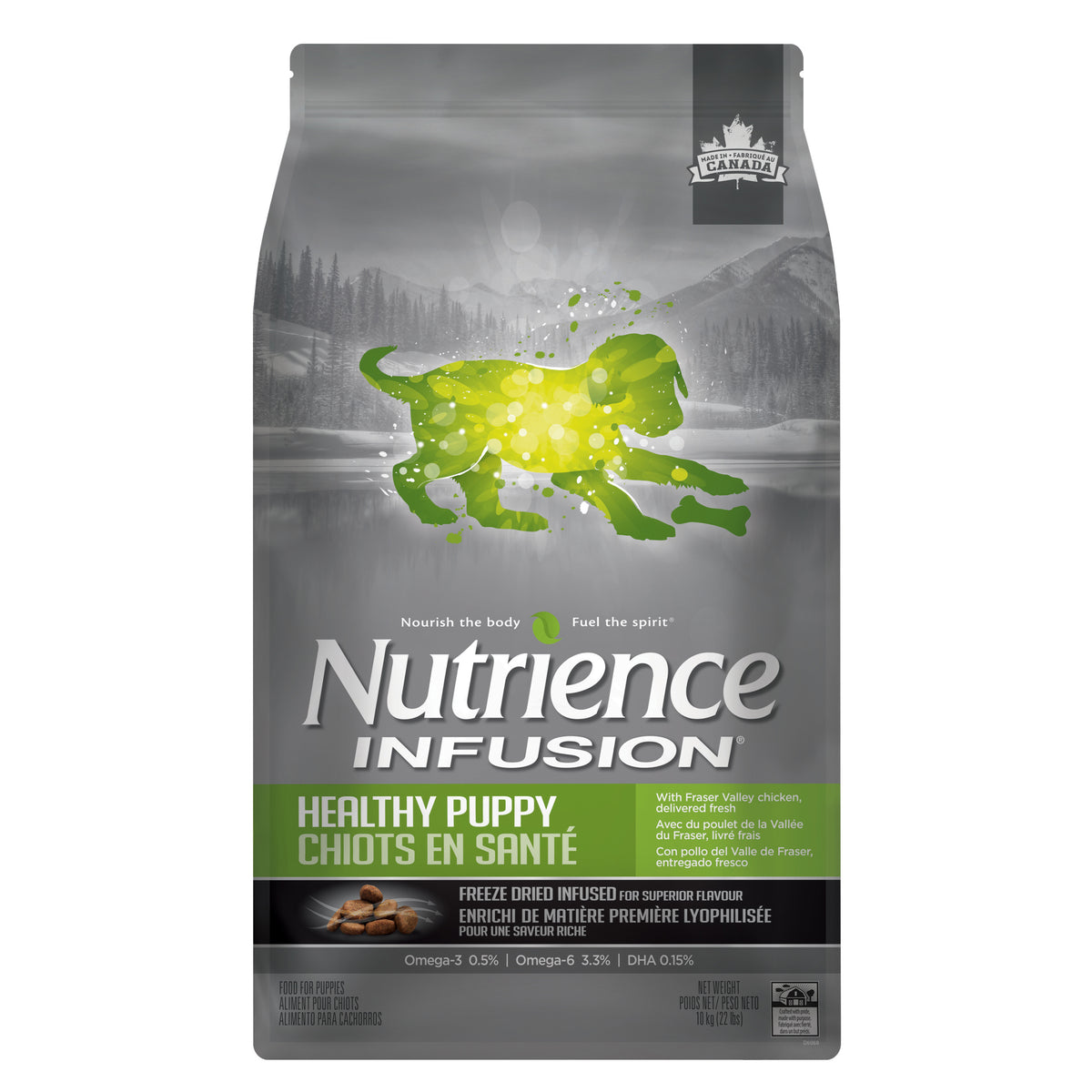 Aliment Nutrience Infusion pour chiots en santé, poulet, 10 kg (22 lbs)