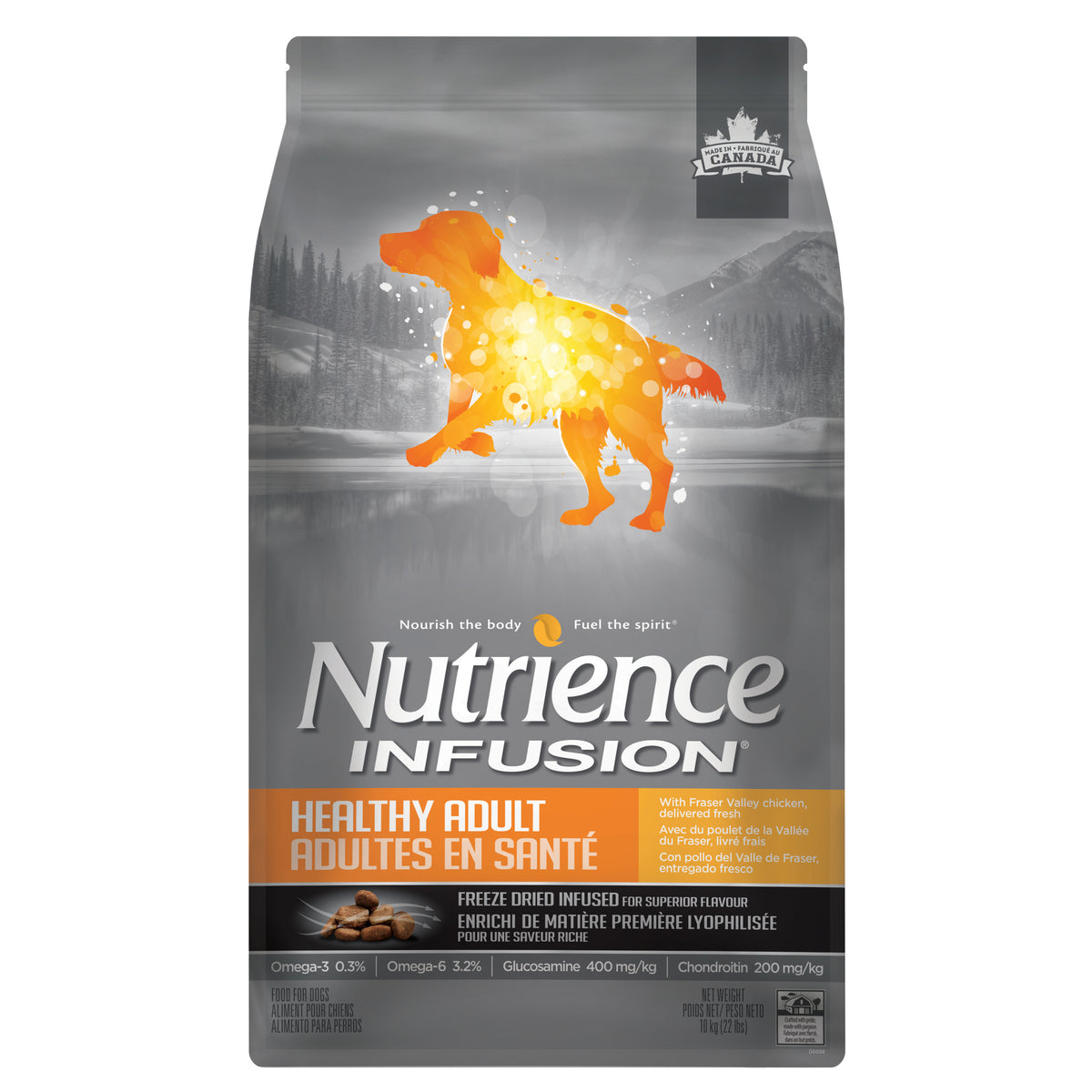 Aliment Nutrience Infusion pour chiens adultes en santé, Poulet, 10 kg (22 lbs)