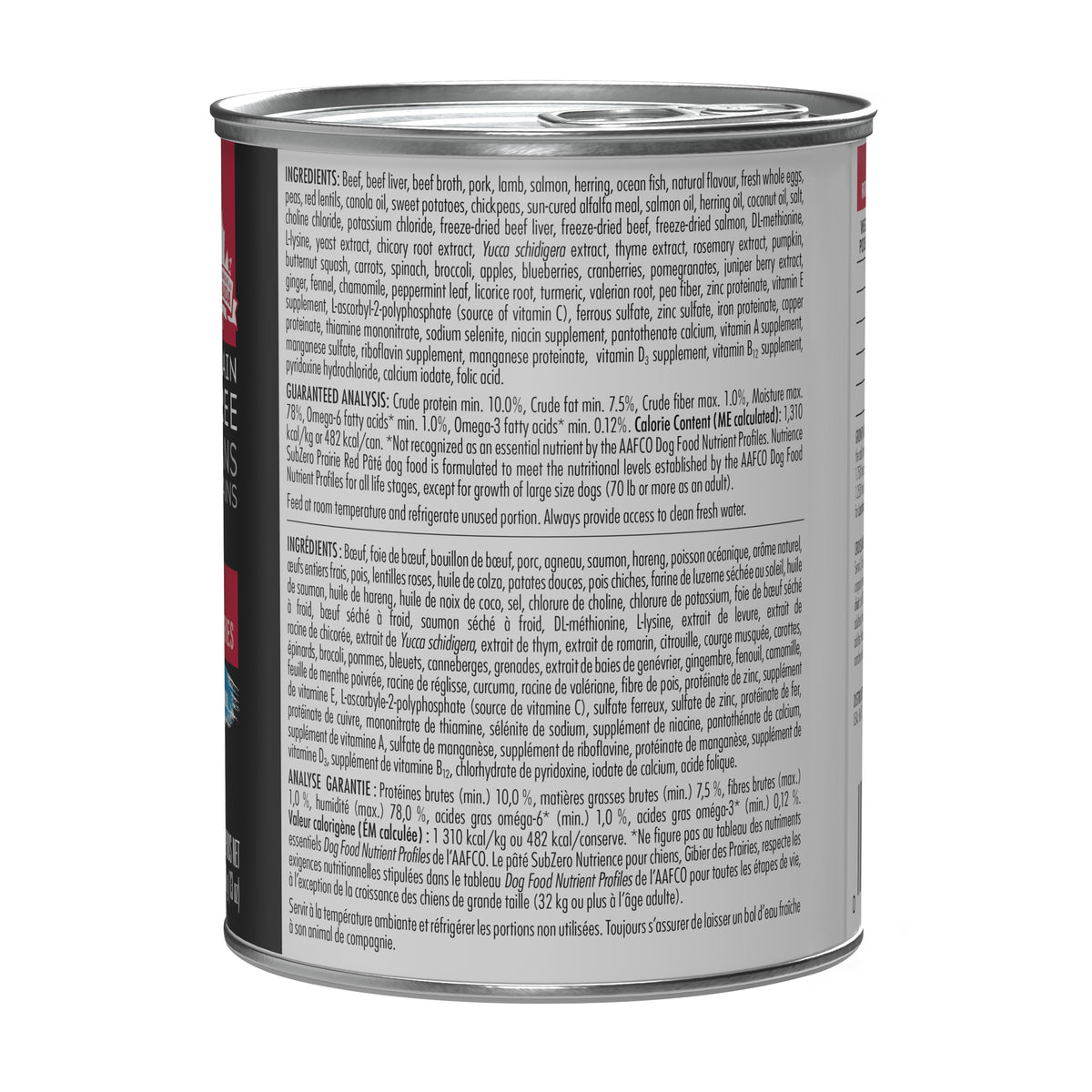 Pâté Nutrience SubZero pour chiens, Gibier des Prairies, 369 g