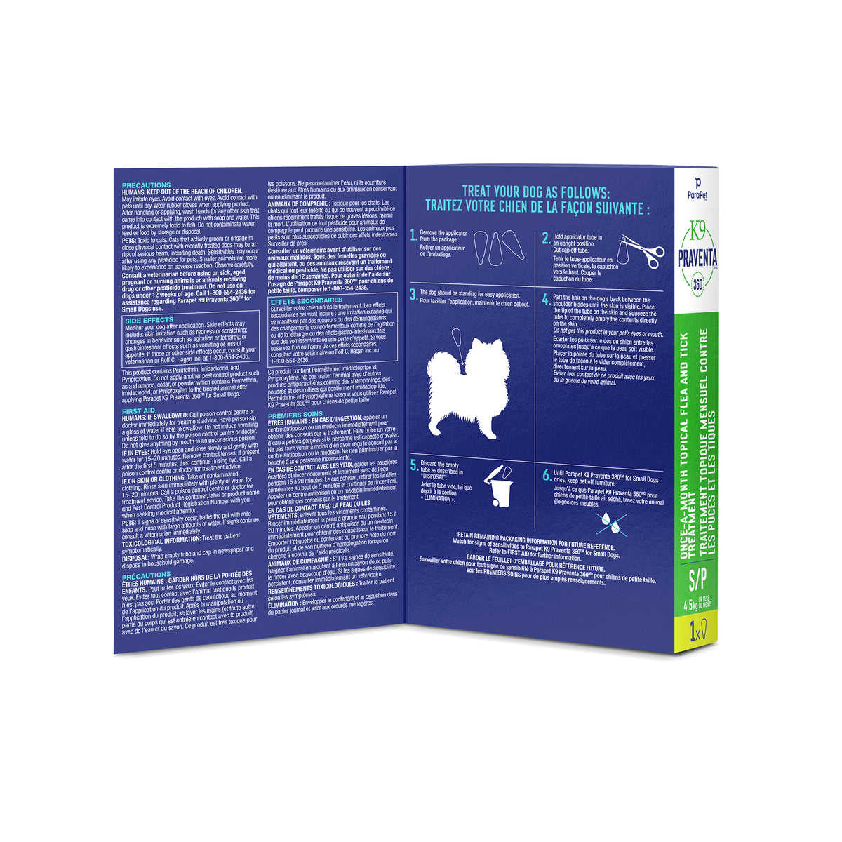 Traitement K9 Praventa 360, chiens de petite taille, 1 tube