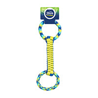Jouet Fitness Zeus, anneaux en corde avec scoubidou balistique à tirer, très grand, 40,6 cm (16 po)