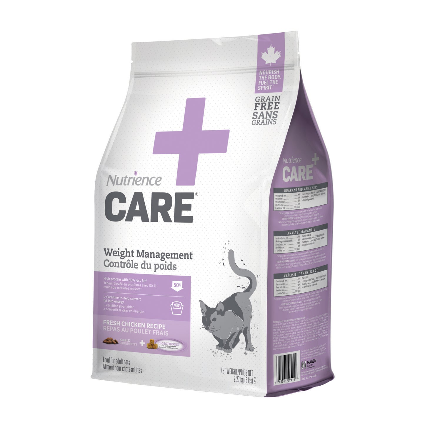 Nourriture Nutrience Care, Contrôle du poids pour chats, 2,27 kg