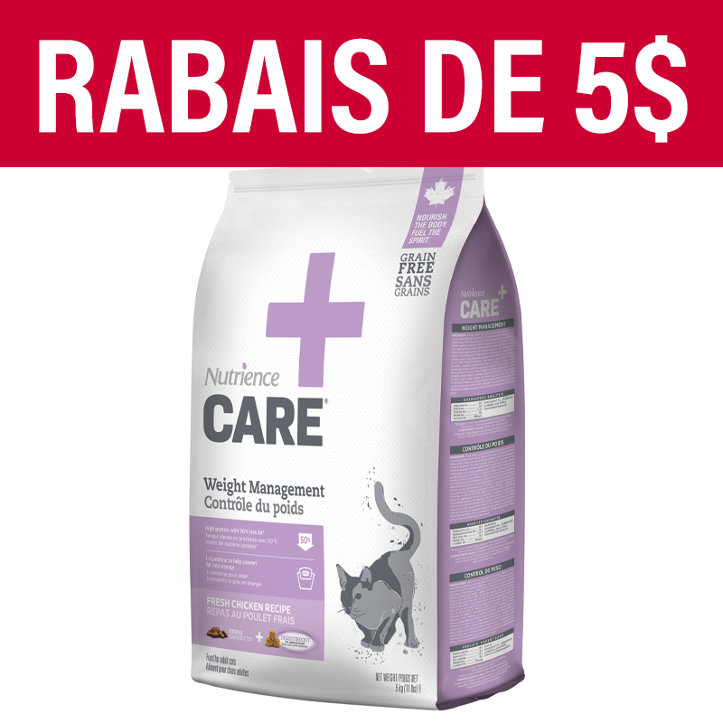 Nourriture Nutrience Care, Contrôle du poids pour chats, 5 kg