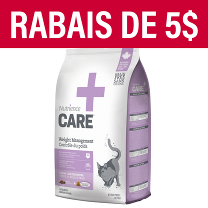 Nourriture Nutrience Care, Contrôle du poids pour chats, 5 kg