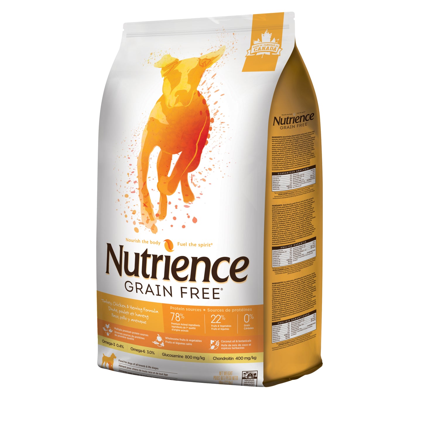 Aliment Nutrience Sans grains pour chiens, Dinde, poulet et hareng, 10 kg (22 lbs)