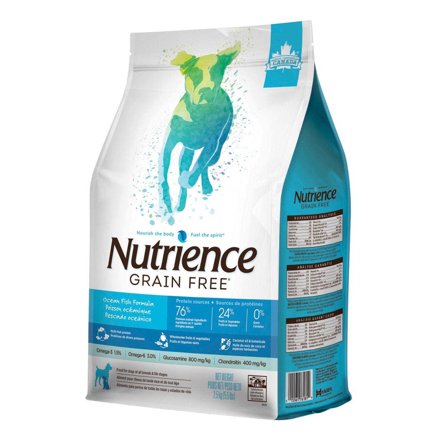 Aliment Nutrience Sans grains pour chiens, Poisson océanique, 2,5 kg (5,5 lbs)
