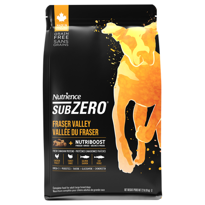 Aliment Subzero Nutrience Sans grains pour chiens, formulation Vallée du Fraser, 10 kg (22 lbs)