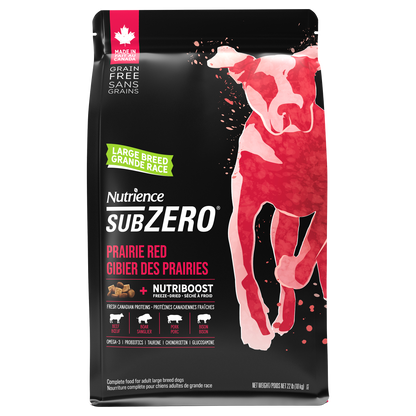 Aliment Subzero Nutrience Sans grains pour chiens de grande race, formulation Gibier des Prairies, 10 kg (22 lbs)