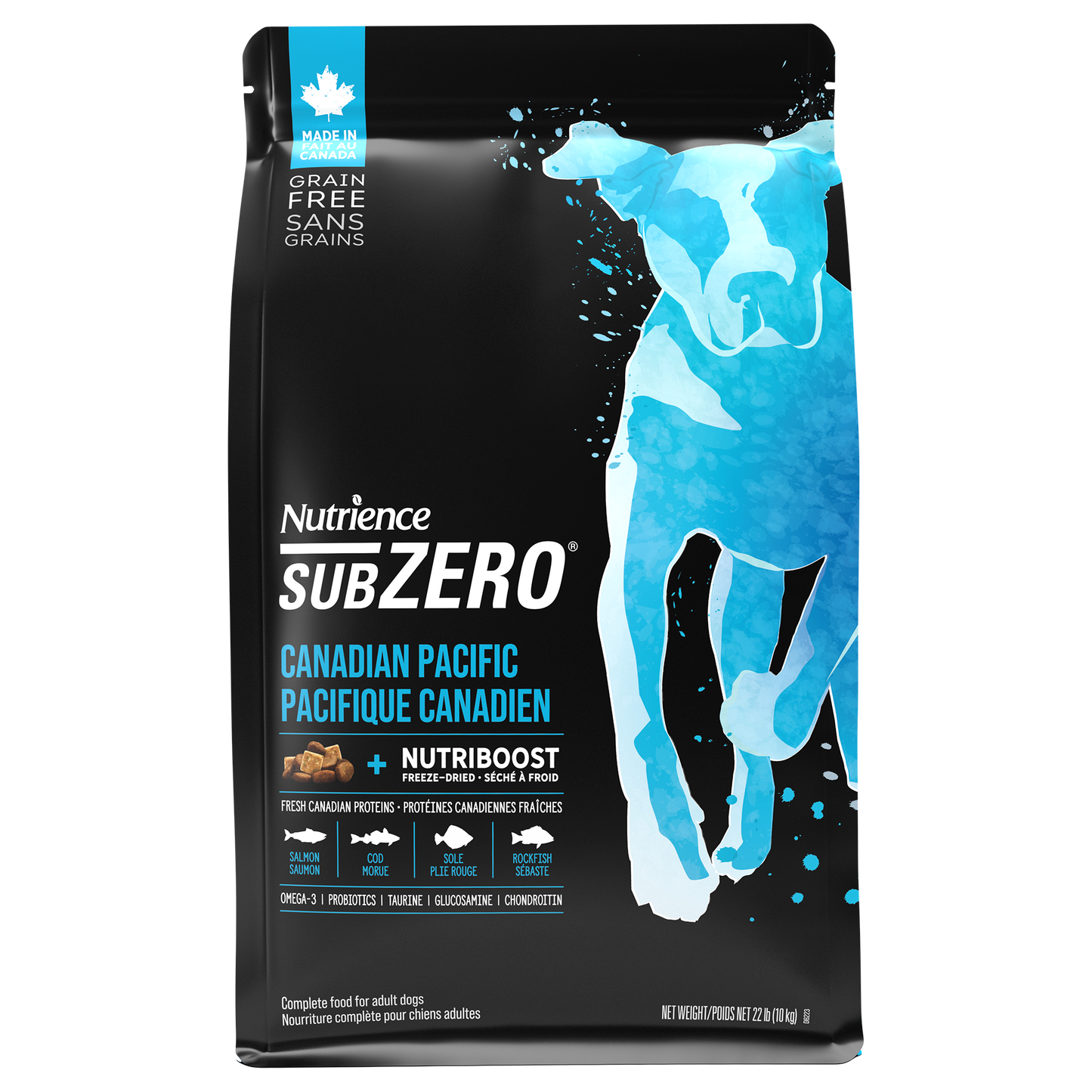 Aliment Subzero Nutrience Sans grains pour chiens, formulation Pacifique canadien, 10 kg (22 lbs)