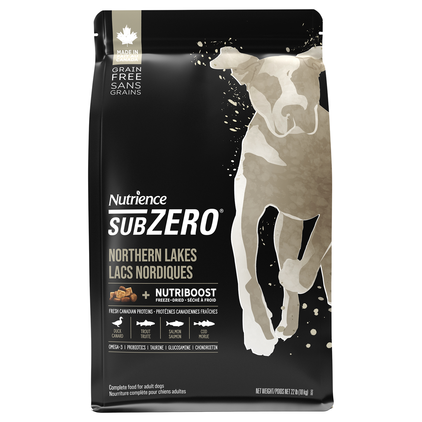 Aliment Subzero Nutrience Sans grains Lacs nordiques pour chiens, 10 kg (22 lbs)