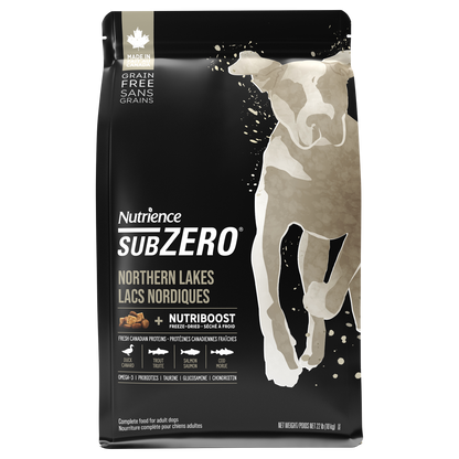 Aliment Subzero Nutrience Sans grains Lacs nordiques pour chiens, 10 kg (22 lbs)