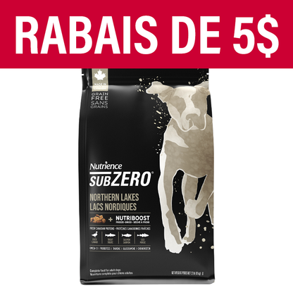 Aliment Subzero Nutrience Sans grains Lacs nordiques pour chiens, 10 kg (22 lbs)