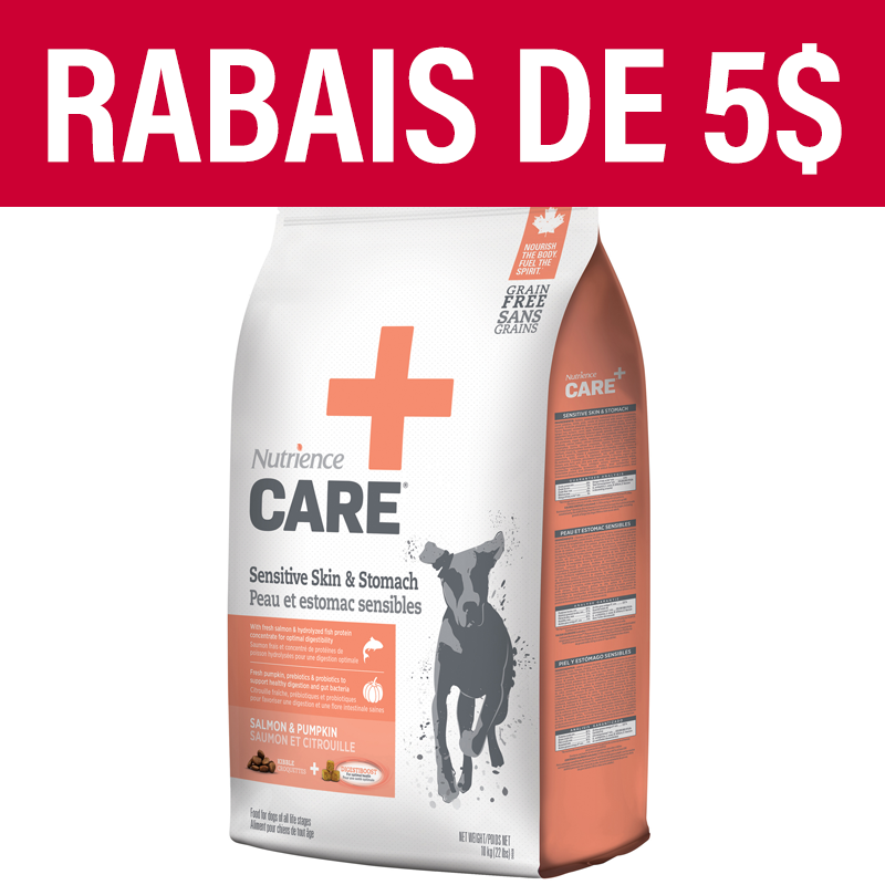 Aliment Nutrience Care Peau et estomac sensibles pour chiens, 10 kg (22 lb)