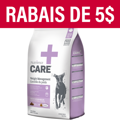 Aliment Nutrience Care Contrôle du poids pour chiens, 10 kg (22 lb)