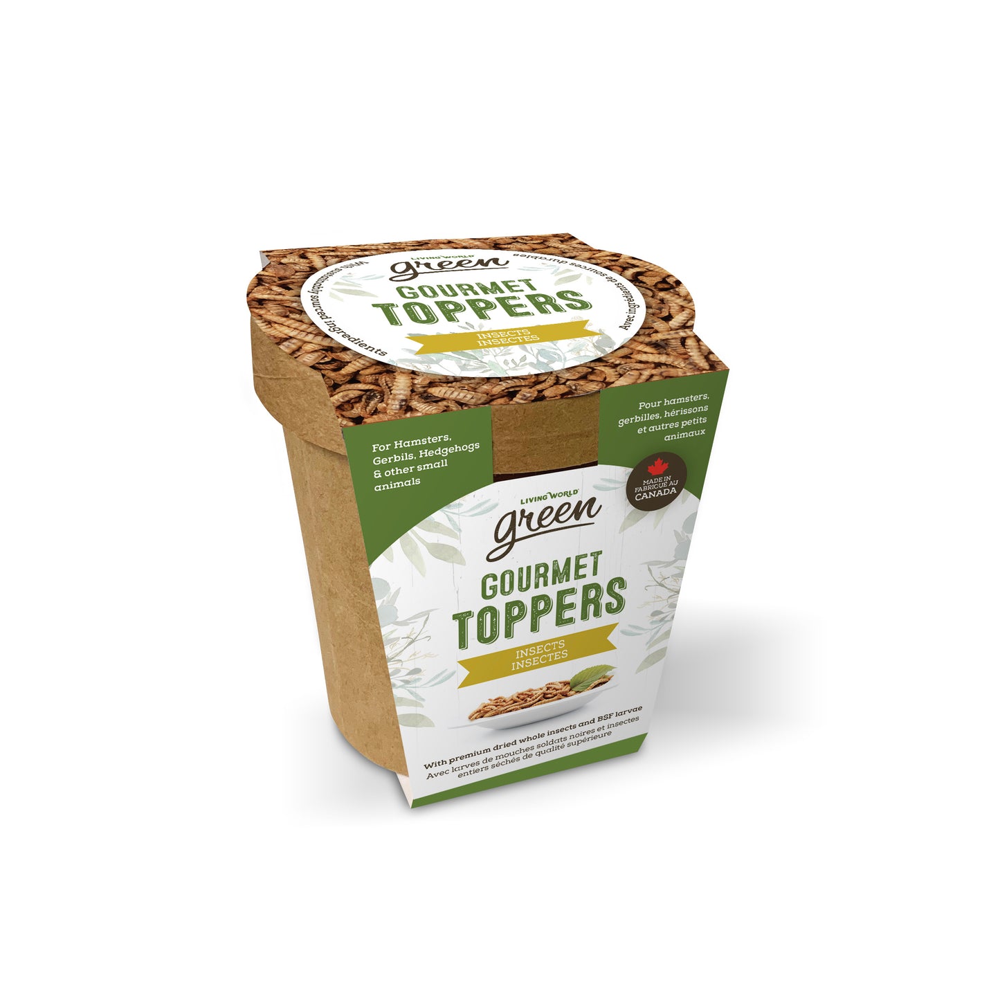Complément alimentaire Gourmet Toppers Living World Green, Insectes, 125 g (4,4 oz)
