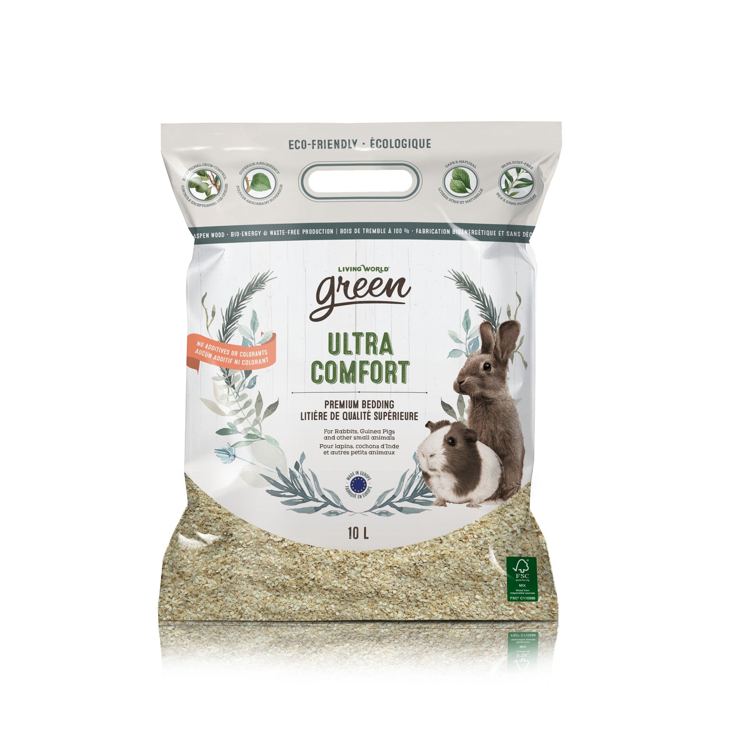 Litière Ultra Comfort Living World Green de qualité supérieure, 10 L (610 po³)