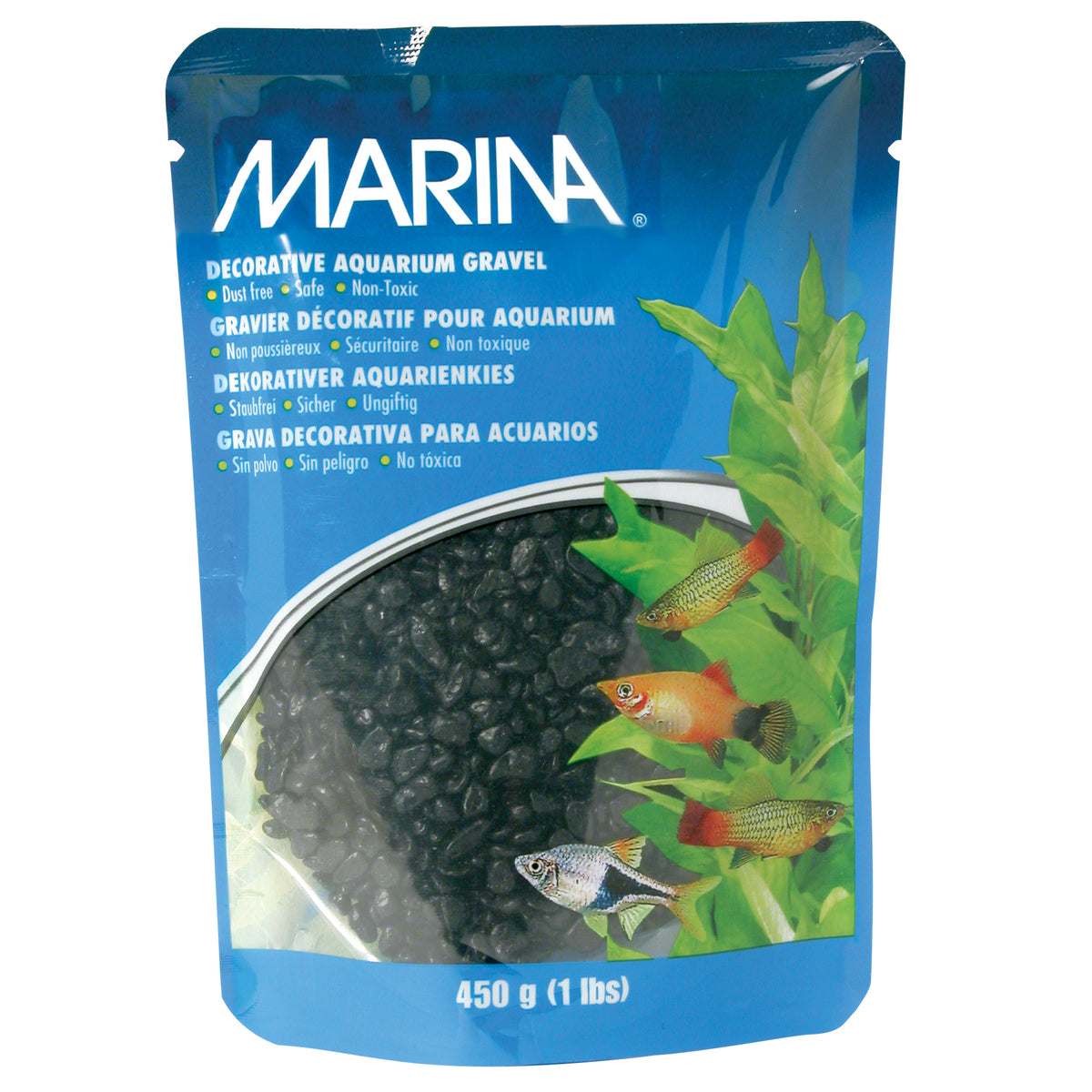 Gravier décoratif Marina, sac autoportant, noir, 450 g (1 lb)