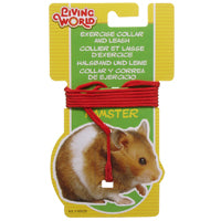 Ensemble laisse et collier réglable Living World pour hamster, rouge
