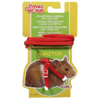 Ensemble laisse et harnais réglable Living World pour hamster, rouge, laisse de 75 cm (30 po)