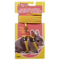 Ensemble laisse et harnais réglable Living World pour lapin nain, jaune, laisse de 1,2 m (4 pi)